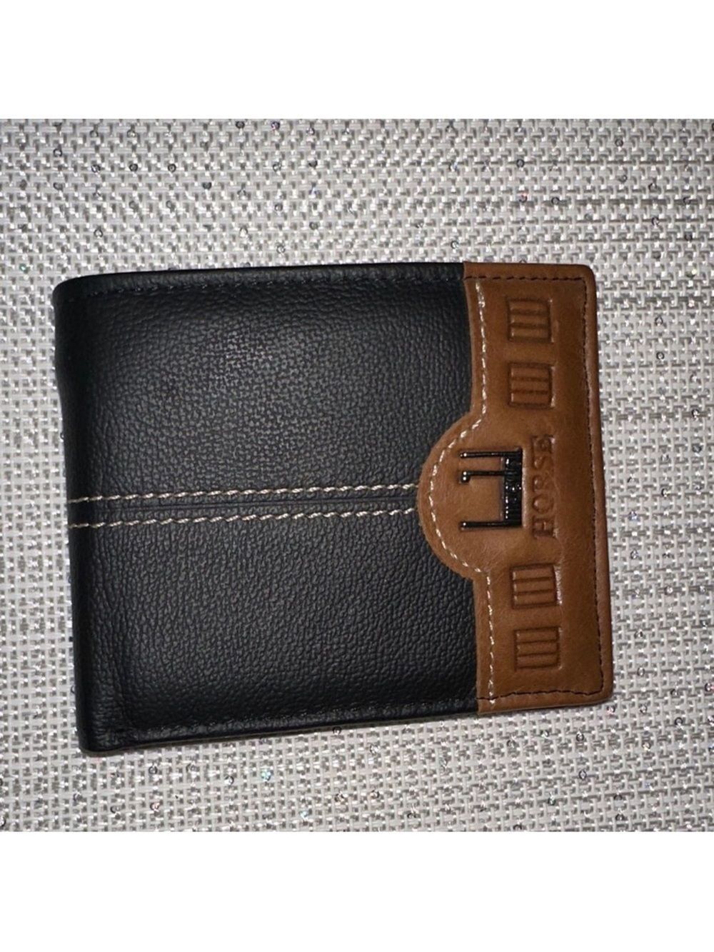 Imperial Horse Brown Tan Color Block Bifold Leather Wallet